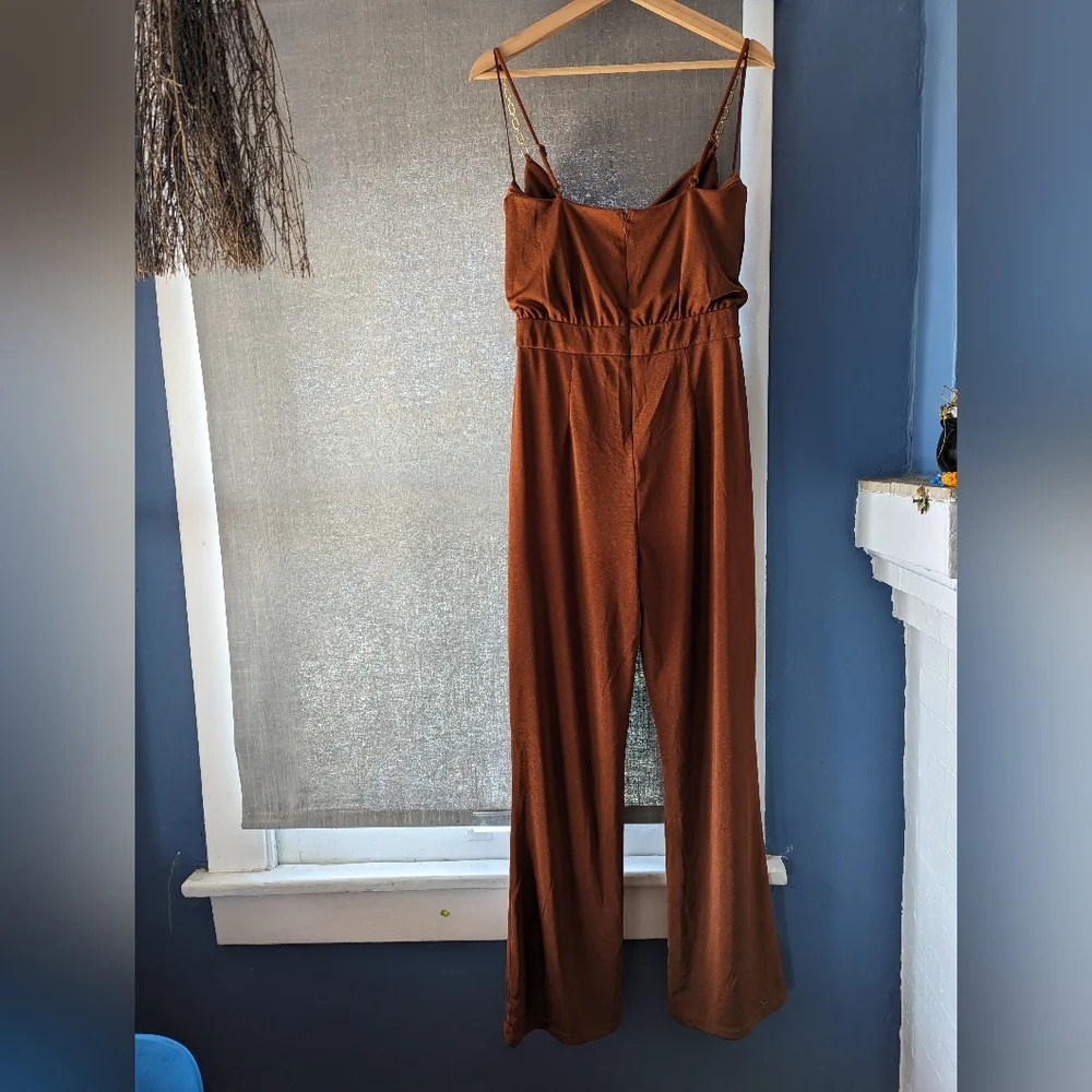 Jason Wu Brown Cowl Neck Jumpsuit M - Picture 4 of 6